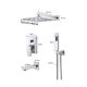 Wall-mounted shower set, built-in under-wall faucet, stainless steel sprinkler shower head 40 cm, with manual shower head, fixed bathtub filler faucet