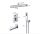 Wall-mounted shower set built-in faucet stainless steel sprinkler shower head 40 cm, with manual shower head, rotating tub filler faucet