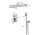 Wall-mounted shower set, built-in under-wall faucet with inox sprinkler shower head 40 cm and manual shower head