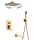 Wall-mounted shower set, built-in under-wall faucet, gold bathtub filler, sprinkler shower head, brass 20-40 cm, manual shower head with mixer tap