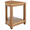 Sarok zuhanyülőke tömör teakfából 45x45x47 cm zuhanyszék penészálló 159 kg teherbírás 