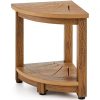 Sarok zuhanyülőke tömör teakfából 325x325x430 mm zuhanyszék penészálló 158 kg teherbírás