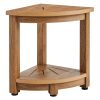 Sarok zuhanyülőke tömör teakfából 325x325x430 mm zuhanyszék penészálló 158 kg teherbírás
