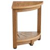 Sarok zuhanyülőke tömör teakfából 325x325x430 mm zuhanyszék penészálló 158 kg teherbírás