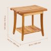 Zuhanyszék fa 50x36,3x45,5 cm prémium teakfa zuhanyülőke fürdőszobai szék