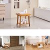 Zuhanyszék fa 50x36,3x45,5 cm prémium teakfa zuhanyülőke fürdőszobai szék