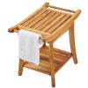 Zuhanyszék 56x36,5x47 mm prémium teakfa zuhanyülőke fürdőszobai szék