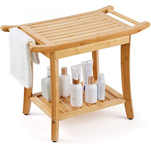 Bambusz zuhanyülőke 61x35x48 cm zuhanyszék prémium zuhanyülőke 