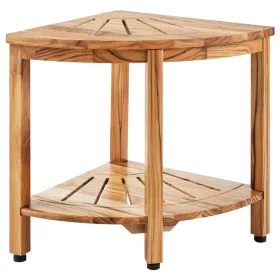   Sarok zuhanyülőke tömör teakfából 47 cm zuhanyszék penészálló 227 kg teherbírás