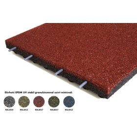 Játszótéri esésvédő EPDM UV stabil gumilap 50mm vastag  több színben 500x500mm négyzet granulátumma