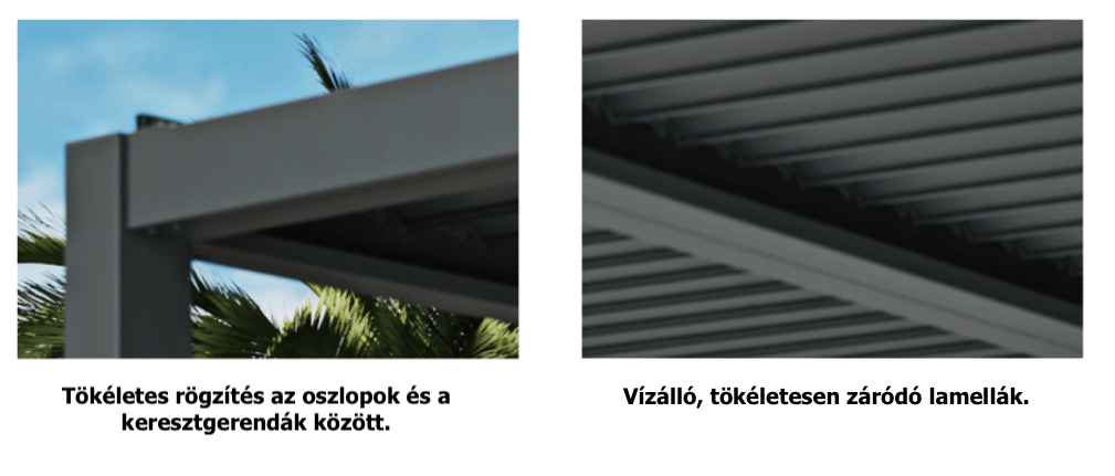 Féltetős lamellás alumínium pergola 3x2 méter antracit_1
